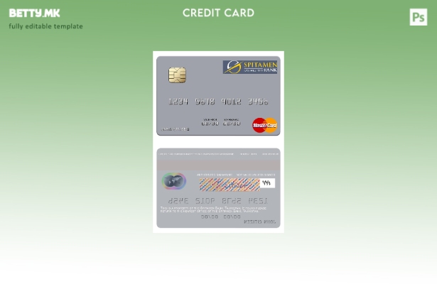 Шаблон за мастер картички во модерен стил Таџикистан Spitamen Bank